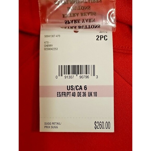 NIPON BOUTIQUE Women Cherry Red Blazer Size 6 NWT $260 Pleated Lapel         T39 - Picture 11 of 11